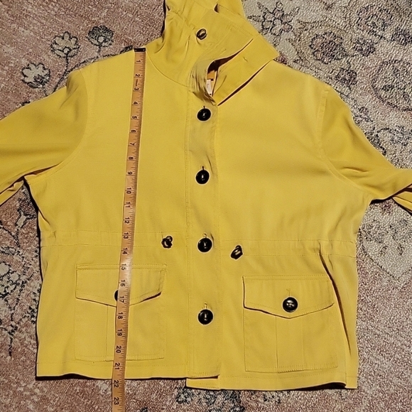 Vintage Ruby Rd. Yellow Button Down Lightweight Jacket Adjustable Waist Size 10P - Picture 12 of 15